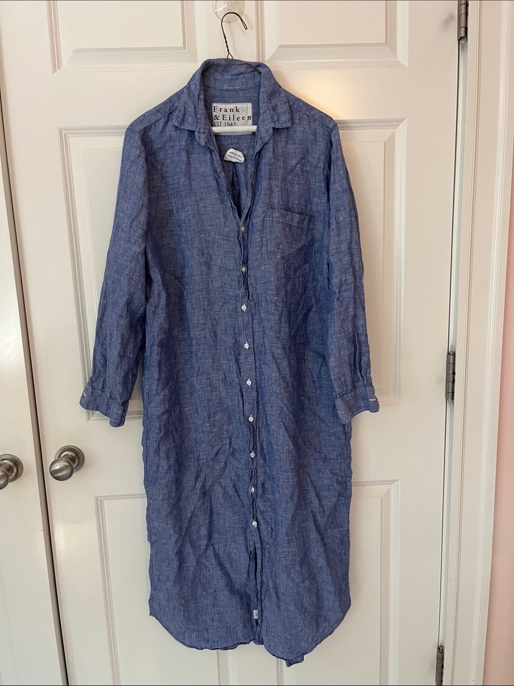 Frank & Eileen Indigo Blue Linen Shirt Dress